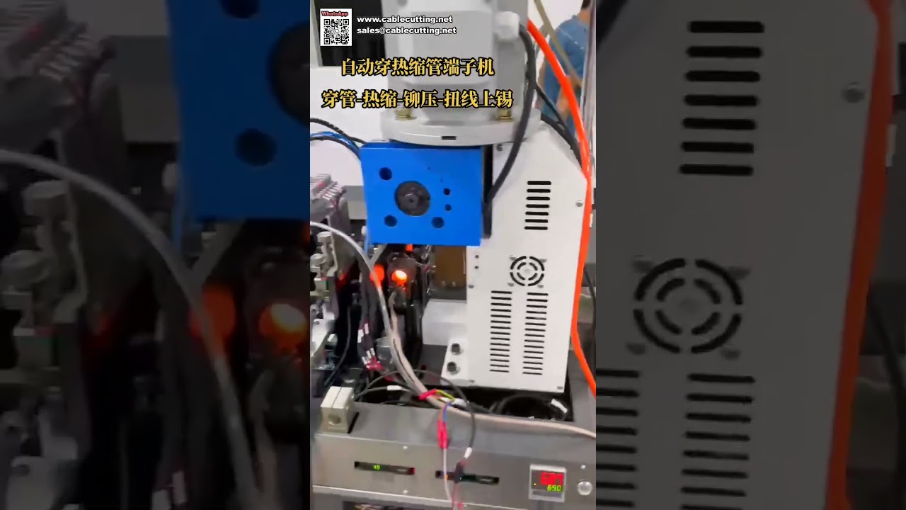 Automata hőzsugorcső-behúzó, terminálkrimpelő, csavaró és huzalónozó gép